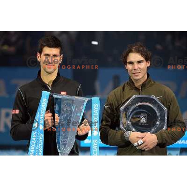 Novak Djokovic of Serbia, winner of ATP finals tennis tournament in O2 Arena, London, Great Britain on November 11, 2013 