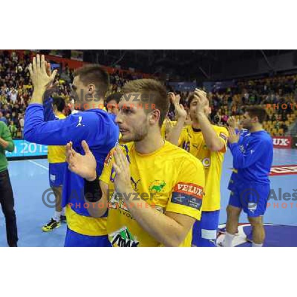 Gasper Marguc of Celje Pivovarna Lasko in action during handball match Celje PL. - Zagreb CO in EHF Champions League, played in Zlatorog Hall, Celje, Slovenia on November 30, 2013 