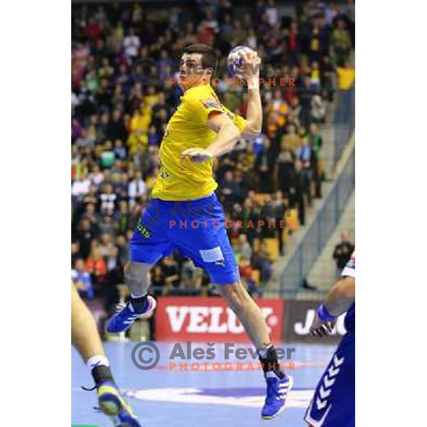 Ivan Sliskovic of Celje Pivovarna Lasko in action during handball match Celje PL. - Zagreb CO in EHF Champions League, played in Zlatorog Hall, Celje, Slovenia on November 30, 2013 
