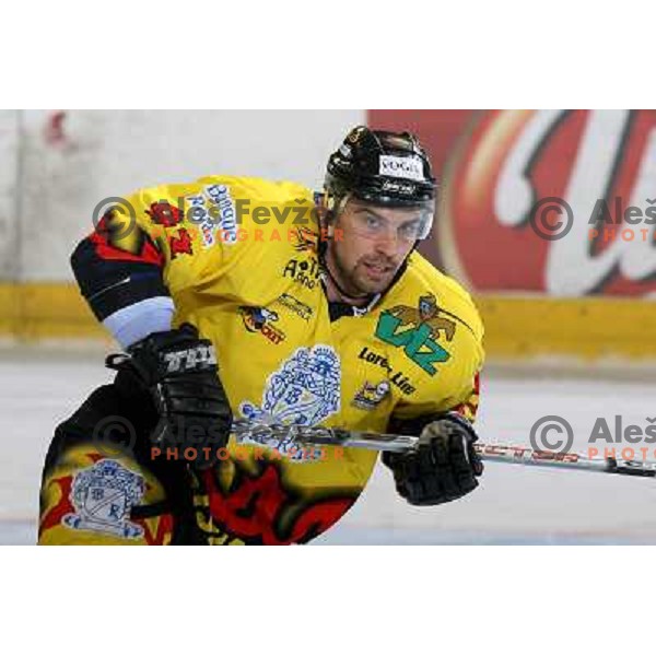 Luka Zagar at fifth game ZM Olimpija- BR Slavija in Slovenian Ice-Hockey National Finals. ZM Olimpija won after shot-out, won the series 4:1 and became Slovenian Champion