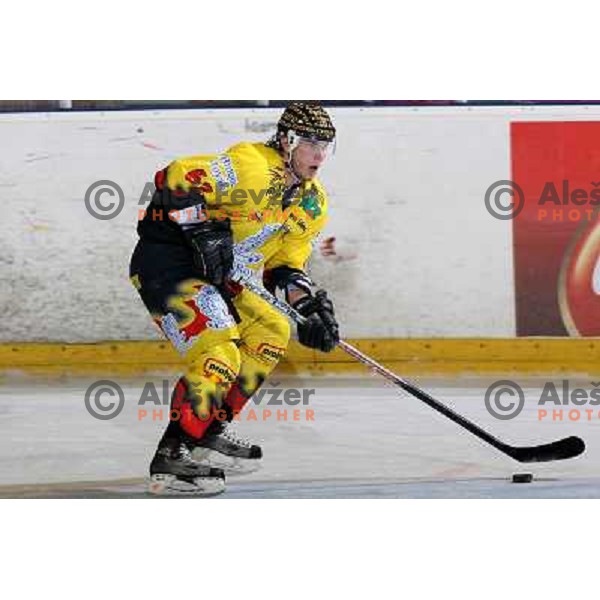 Gregor Poloncic at fifth game ZM Olimpija- BR Slavija in Slovenian Ice-Hockey National Finals. ZM Olimpija won after shot-out, won the series 4:1 and became Slovenian Champion