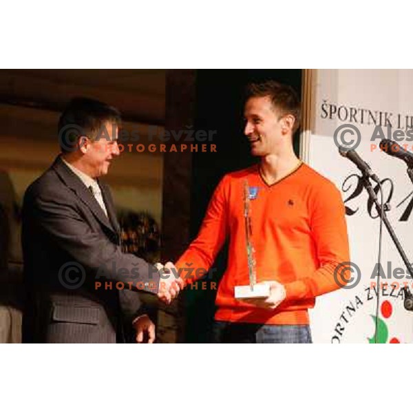 Janez Sodrznik, Saso Bertoncelj during best sportswoman and sportsmans of city of Ljubljana 2013 during official presentation in Festivalna hall, Ljubljana, Slovenia on December 11 2013 