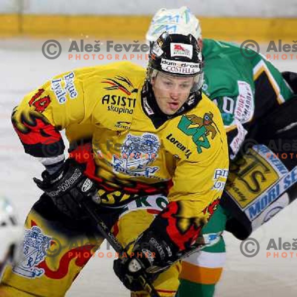 Dejan Kontrec at fifth game ZM Olimpija- BR Slavija in Slovenian Ice-Hockey National Finals. ZM Olimpija won after shot-out, won the series 4:1 and became Slovenian Champion