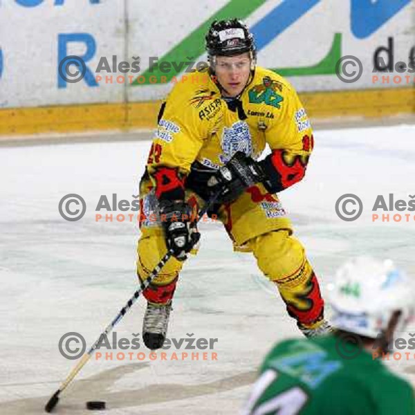 Peter Slamiar at fifth game ZM Olimpija- BR Slavija in Slovenian Ice-Hockey National Finals. ZM Olimpija won after shot-out, won the series 4:1 and became Slovenian Champion