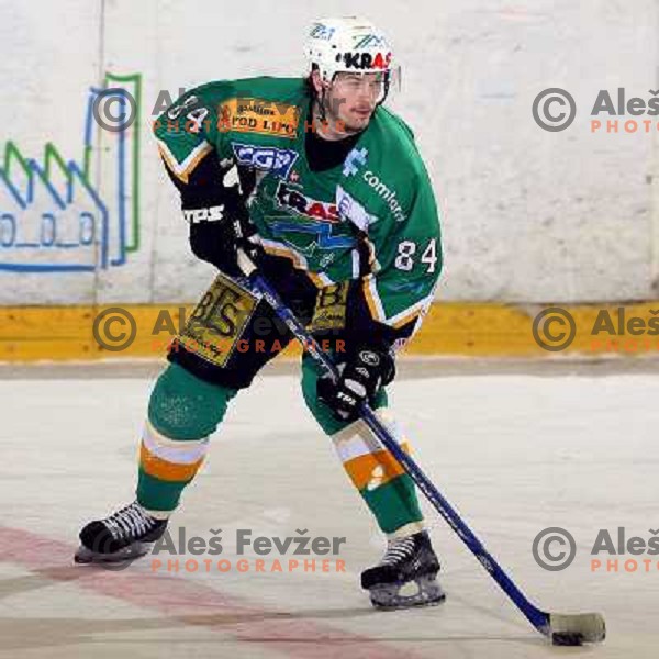 Andrej Hebar at fifth game ZM Olimpija- BR Slavija in Slovenian Ice-Hockey National Finals. ZM Olimpija won after shot-out, won the series 4:1 and became Slovenian Champion