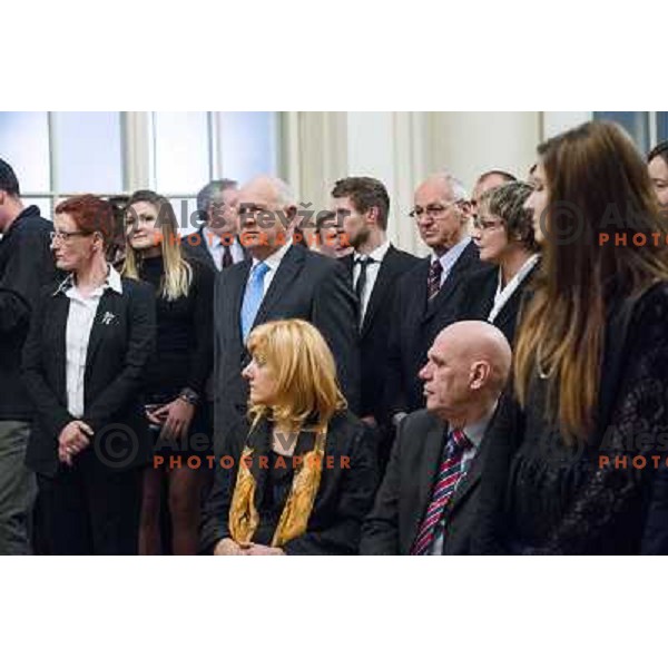 Reception for Slovenian sportsmen by the President of Slovenia Borut Pahor, Ljubljana, 19.12.2013 