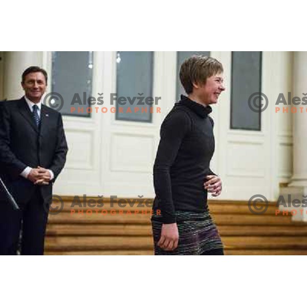 Tanja Zakelj at Reception for Slovenian sportsmen by the President of Slovenia Borut Pahor, Ljubljana, 19.12.2013 