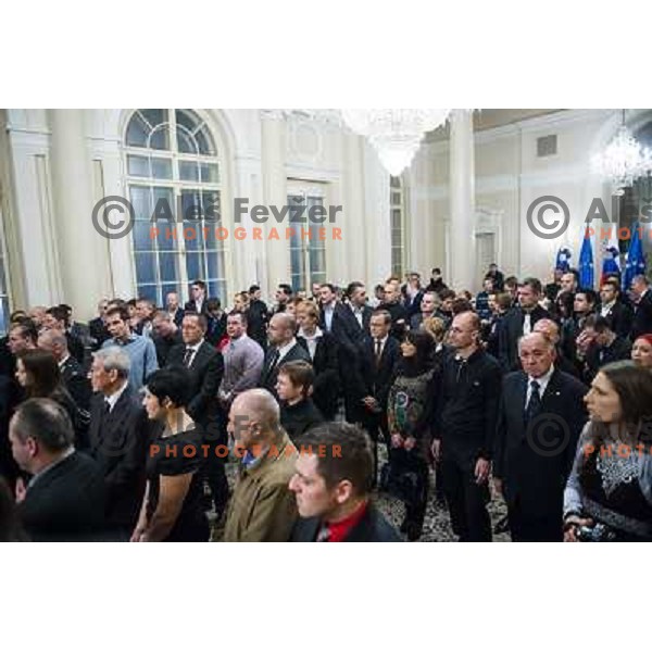Reception for Slovenian sportsmen by the President of Slovenia Borut Pahor, Ljubljana, 19.12.2013 