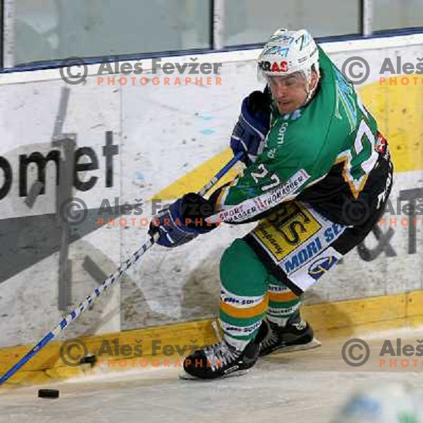 Jeremiah McCarthy at fifth game ZM Olimpija- BR Slavija in Slovenian Ice-Hockey National Finals. ZM Olimpija won after shot-out, won the series 4:1 and became Slovenian Champion