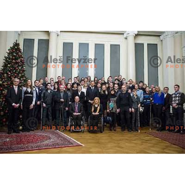 Reception for Slovenian sportsmen by the President of Slovenia Borut Pahor, Ljubljana, 19.12.2013 