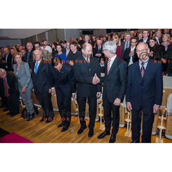 Janez Kocjancic, Borut Pahor, Joze Zidar, Jernej Pikalo, Miro Cerar at the presentation of the Sportsman of the year 2013,Cankar Hall, Ljubljana, 19.12.2013 