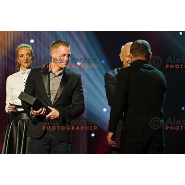 Benjamin Savsek, Joze Vidmar at the presentation of the Sportsman of the year 2013,Cankar Hall, Ljubljana, 19.12.2013 