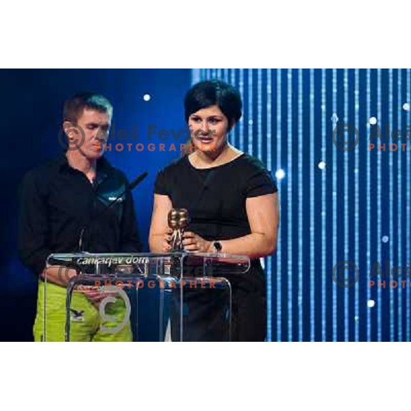 Davor Krnicar, Lucija Polavder at the presentation of the Sportsman of the year 2013,Cankar Hall, Ljubljana, 19.12.2013 