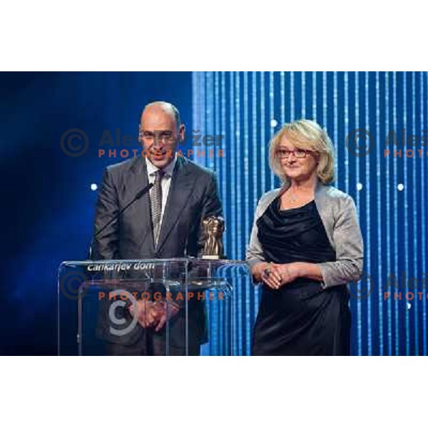 Marjan Batagelj, Ida Bas at the presentation of the Sportsman of the year 2013,Cankar Hall, Ljubljana, 19.12.2013 