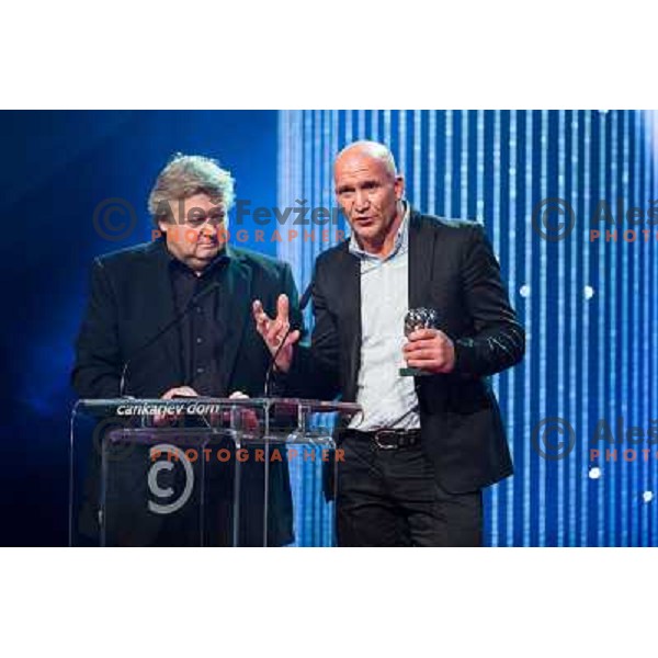 Andrej Kuhar, Ales Kristancic at the presentation of the Sportsman of the year 2013,Cankar Hall, Ljubljana, 19.12.2013 