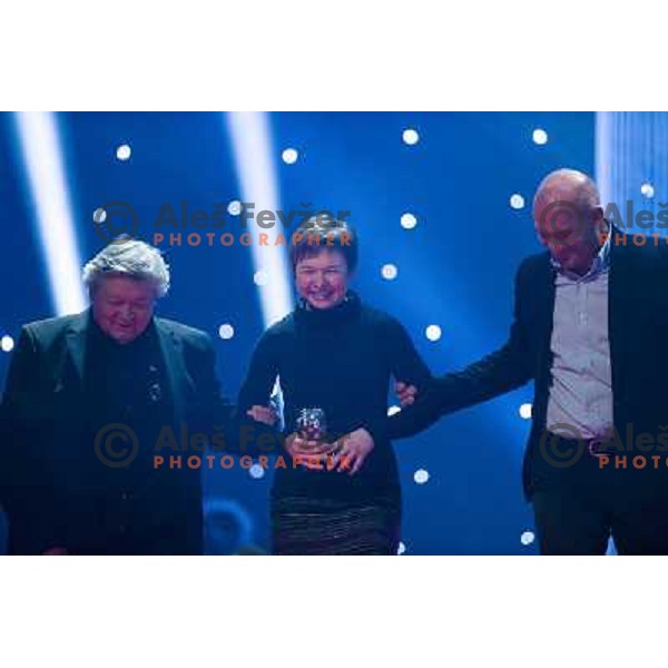 Andrej Kuhar,Tanja Zakelj, Ales Kristancic at the presentation of the Sportsman of the year 2013,Cankar Hall, Ljubljana, 19.12.2013 