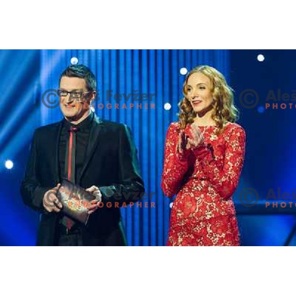 Sasa Jerkovic, Mojca Mavec at the presentation of the Sportsman of the year 2013,Cankar Hall, Ljubljana, 19.12.2013 
