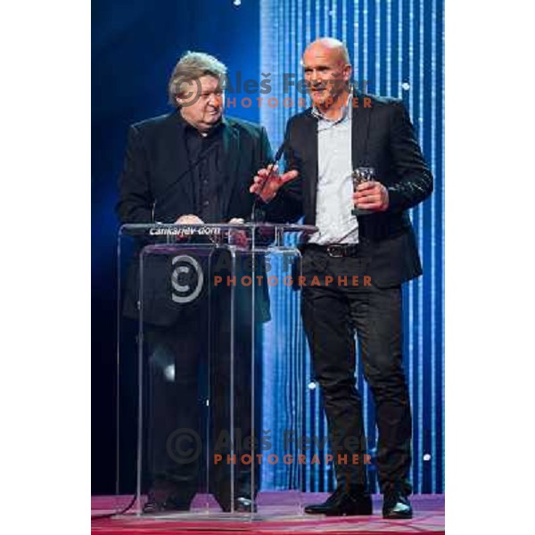 Andrej Kuhar, Ales Kristancic at the presentation of the Sportsman of the year 2013,Cankar Hall, Ljubljana, 19.12.2013 