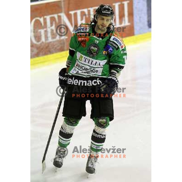 Gal Koren of Telemach Olimpija in action during EBEL league ice-hockey match Telemach Olimpija-Dornbirn in Hala Tivoli, Ljubljana, Slovenia on January 3,2014 