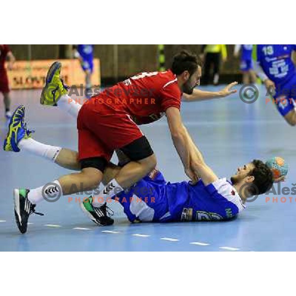 Borut Mackovsek of Slovenia in action during handball match Slovenia-Luxemburg in qualification for World Championships Qatar 2015, played in Red Hall, Velenje on January 5,2013 