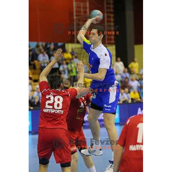 Nenad Bilbija of Slovenia in action during handball match Slovenia-Luxemburg in qualification for World Championships Qatar 2015, played in Red Hall, Velenje on January 5,2013 