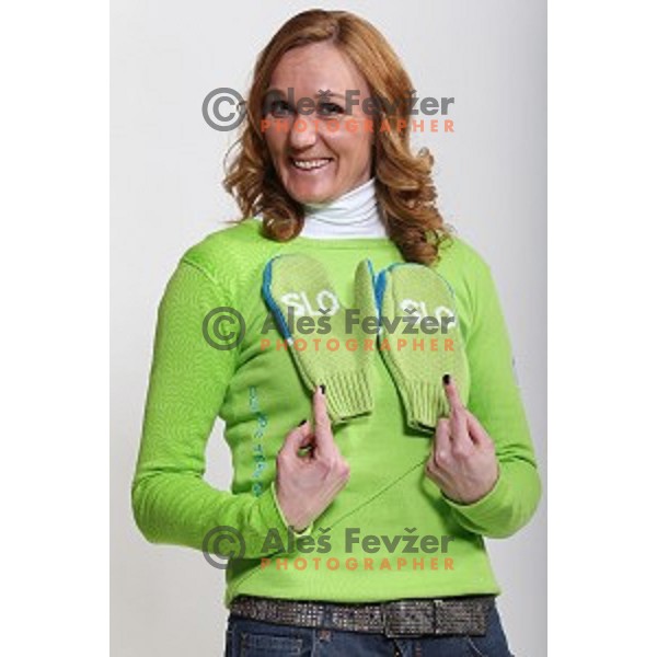 Petra Majdic Official presentation of Slovenia Olympic team for Sochi 2014 Winter Olympic games during photo shooting in Ljubljana, Slovenia on January 22, 2014