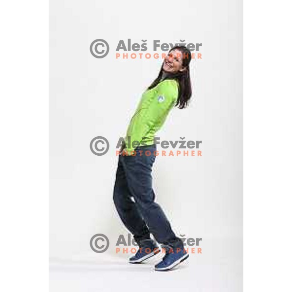 Katja Visnar at Official presentation of Slovenia Olympic team for Sochi 2014 Winter Olympic games during photo shooting in Ljubljana, Slovenia on January 22, 2014