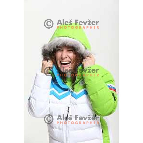 Ilka Stuhec at Official presentation of Slovenia Olympic team for Sochi 2014 Winter Olympic games during photo shooting in Ljubljana, Slovenia on January 22, 2014