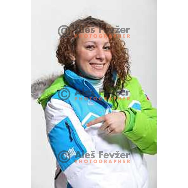Ilka Stuhec at Official presentation of Slovenia Olympic team for Sochi 2014 Winter Olympic games during photo shooting in Ljubljana, Slovenia on January 22, 2014