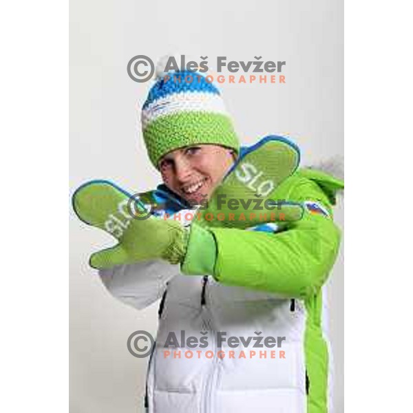 Vesna Fabjan at Official presentation of Slovenia Olympic team for Sochi 2014 Winter Olympic games during photo shooting in Ljubljana, Slovenia on January 22, 2014