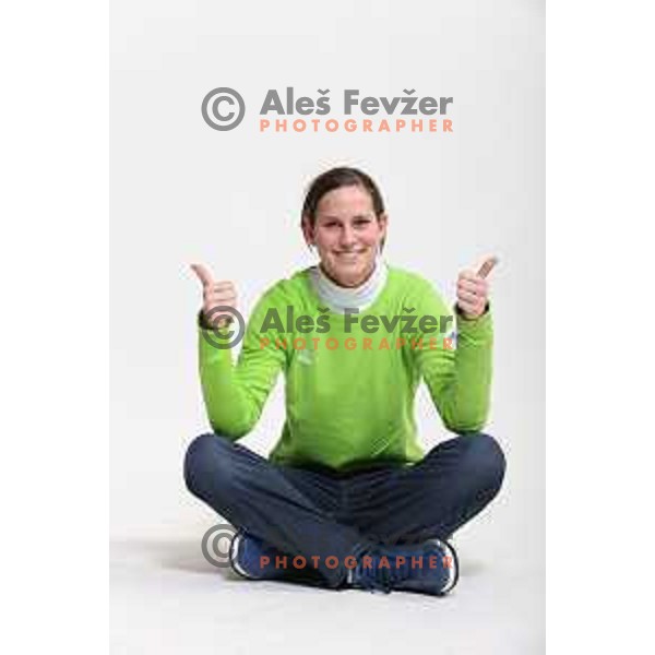 Eva Logar at Official presentation of Slovenia Olympic team for Sochi 2014 Winter Olympic games during photo shooting in Ljubljana, Slovenia on January 22, 2014