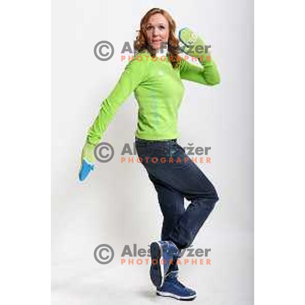 Petra Majdic at Official presentation of Slovenia Olympic team for Sochi 2014 Winter Olympic games during photo shooting in Ljubljana, Slovenia on January 22, 2014