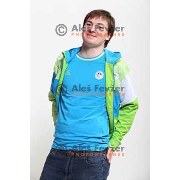 Rok Marguc at Official presentation of Slovenia Olympic team for Sochi 2014 Winter Olympic games during photo shooting in Ljubljana, Slovenia on January 22, 2014
