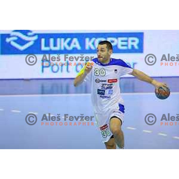 Dragan Gajic of Slovenia in action during handball match Slovenia-Ukraine in qualification for World Championships Qatar 2015, played in Red Hall, Velenje on January 12,2014 