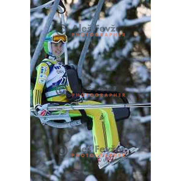 Ursa Bogataj of Slovenia during FIS Ski Jumping World Cup Ladies event on Normal hill in Planica, Slovenia on January 25,2014