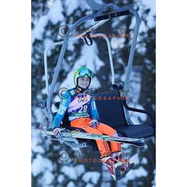 Spela Rogelj of Slovenia during FIS Ski Jumping World Cup Ladies event on Normal hill in Planica, Slovenia on January 25,2014