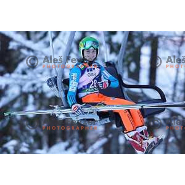 Spela Rogelj of Slovenia during FIS Ski Jumping World Cup Ladies event on Normal hill in Planica, Slovenia on January 25,2014