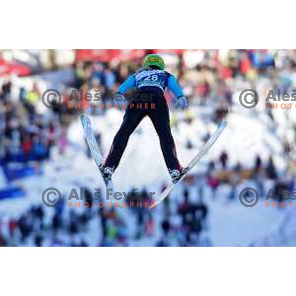 Spela Rogelj of Slovenia during FIS Ski Jumping World Cup Ladies event on Normal hill in Planica, Slovenia on January 25,2014