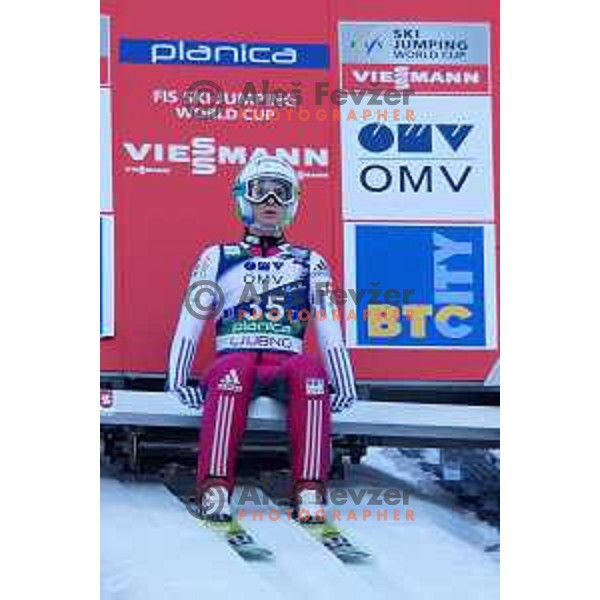 Eva Logar of Slovenia during FIS Ski Jumping World Cup Ladies event on Normal hill in Planica, Slovenia on January 25,2014