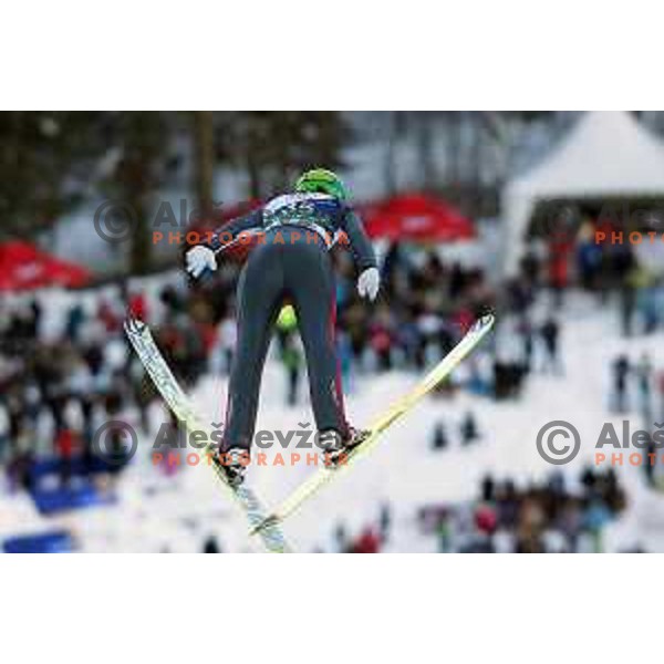 Eva Logar of Slovenia during FIS Ski Jumping World Cup Ladies event on Normal hill in Planica, Slovenia on January 25,2014