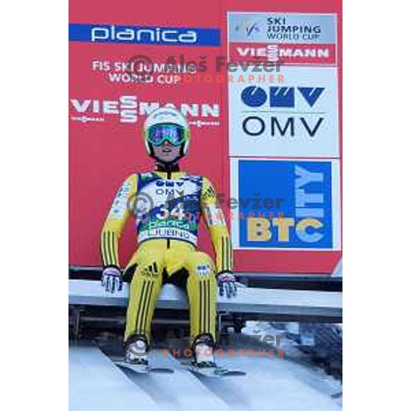 Katja Pozun of Slovenia during FIS Ski Jumping World Cup Ladies event on Normal hill in Planica, Slovenia on January 25,2014