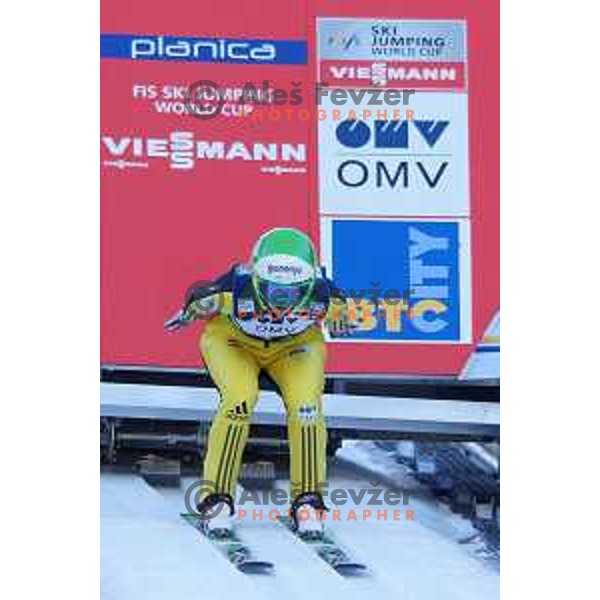 Katja Pozun of Slovenia during FIS Ski Jumping World Cup Ladies event on Normal hill in Planica, Slovenia on January 25,2014