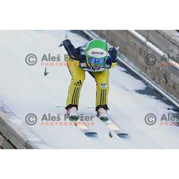 Katja Pozun of Slovenia during FIS Ski Jumping World Cup Ladies event on Normal hill in Planica, Slovenia on January 25,2014