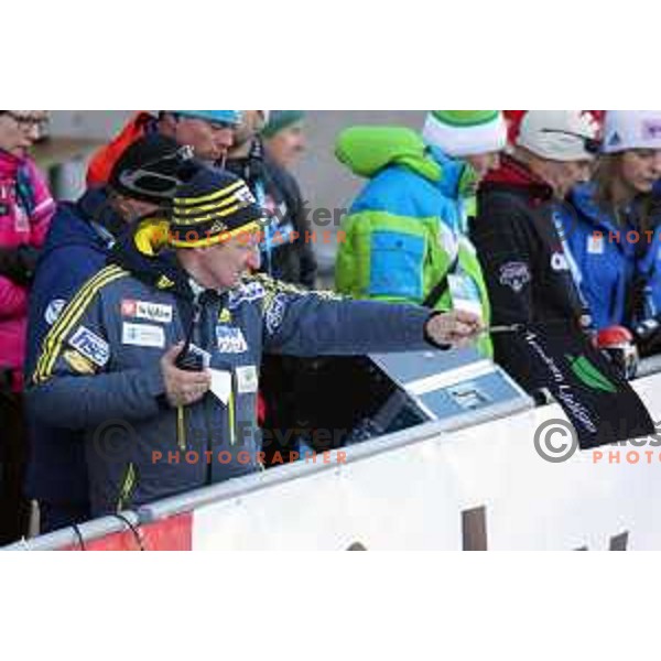 Joze Bercic, head coach of Slovenia during FIS Ski Jumping World Cup Ladies event on Normal hill in Planica, Slovenia on January 25,2014