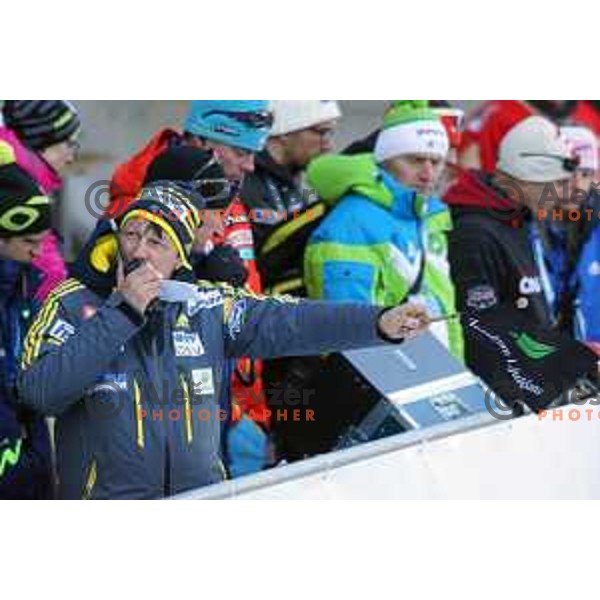 Joze Bercic, head coach of Slovenia during FIS Ski Jumping World Cup Ladies event on Normal hill in Planica, Slovenia on January 25,2014