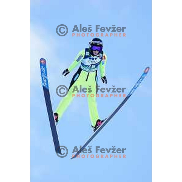 Line Jahr (NOR) during FIS Ski Jumping World Cup Ladies event on Normal hill in Planica, Slovenia on January 25,2014