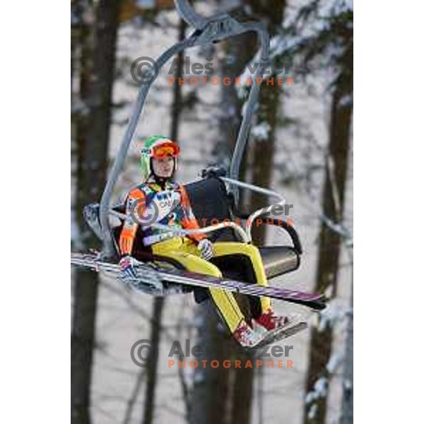 Anja Javorsek of Slovenia during FIS Ski Jumping World Cup Ladies event on Normal hill in Planica, Slovenia on January 25,2014