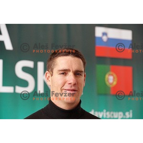 Gregor Krusic, manager of TZS during press conference before Davis Cup match Slovenia- Portugal in Ljubljana on January 28, 2014