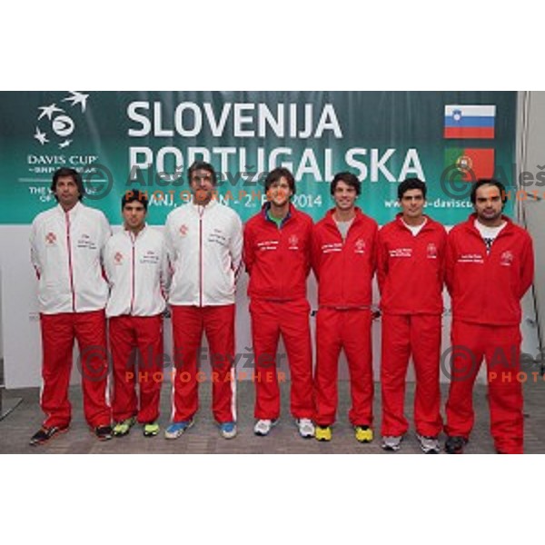 Portugal Davis Cup team during press conference before match against Slovenia in Ljubljana on January 28, 2014