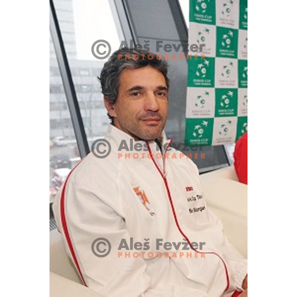 Captain of Portugal Davis Cup team during press conference before match against Slovenia in Ljubljana on January 28, 2014